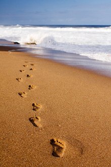 Testimonials . Library Image: Footsteps in Sand